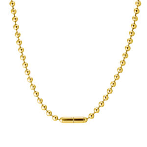 Bead Chain Necklace Plated in 24-Karat Gold