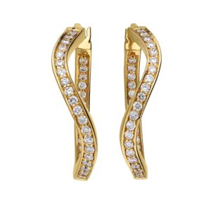 Hoops in 18-Karat Gold with Diamonds – Wave Collection