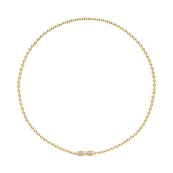 Bead Chain Necklace with Diamonds