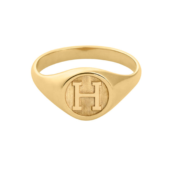 Letter Signet Ring in Solid Gold