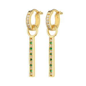 Earring Charm with Emeralds and Diamonds